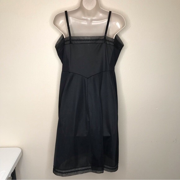 Vintage 1960s Vanity Fair Black Full Slip Adjustable Strap Chiffon Trim Women 38 - Picture 6 of 14